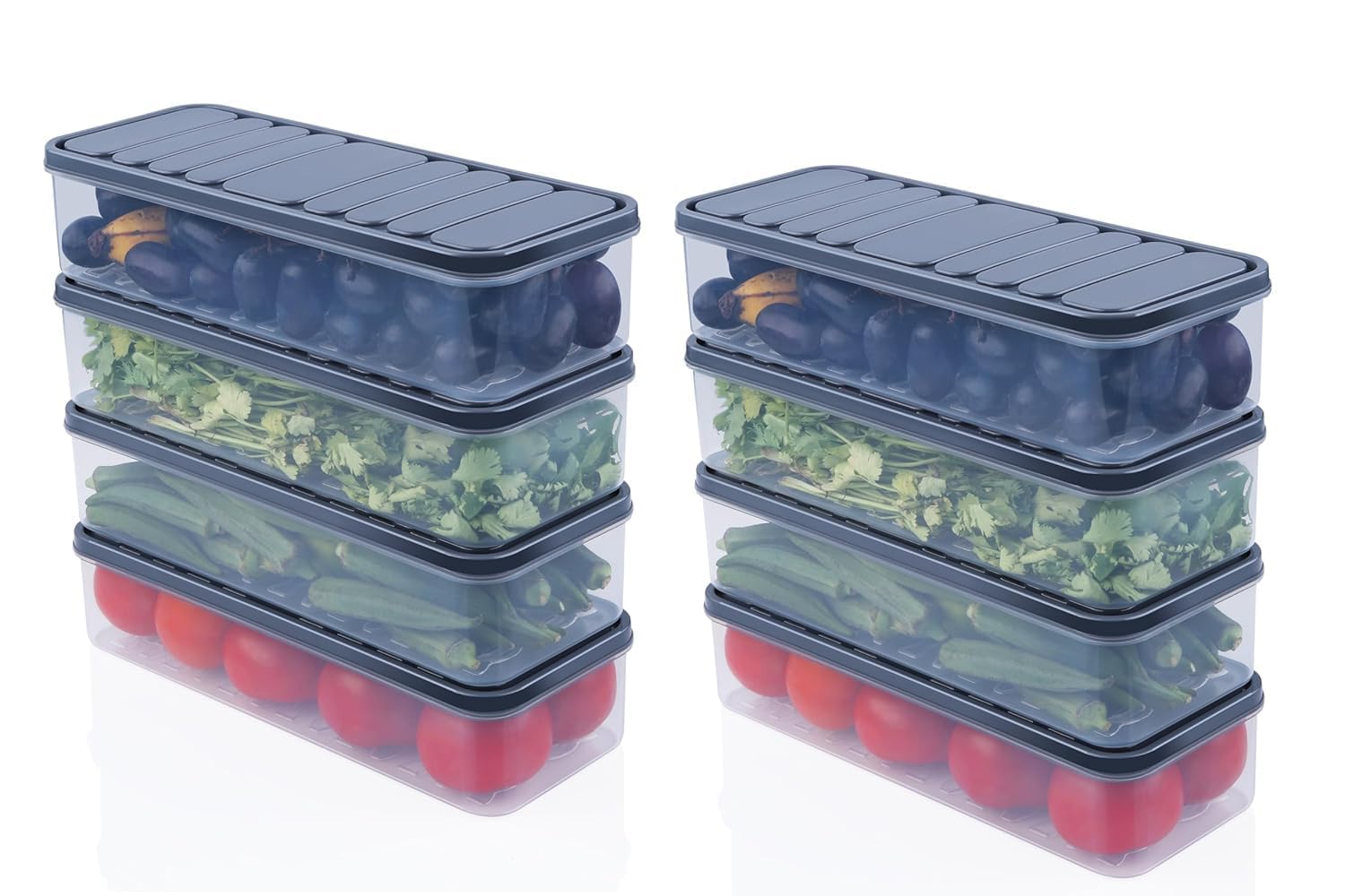 LuxeSlice 2 pcs Fridge Storage Boxe BPA Free Plastic Vegetable Fruits Organizer storage box Refrigerator Container (1200ML) (B0DJC2GY8W) Amazon Price History, Amazon Price Tracker