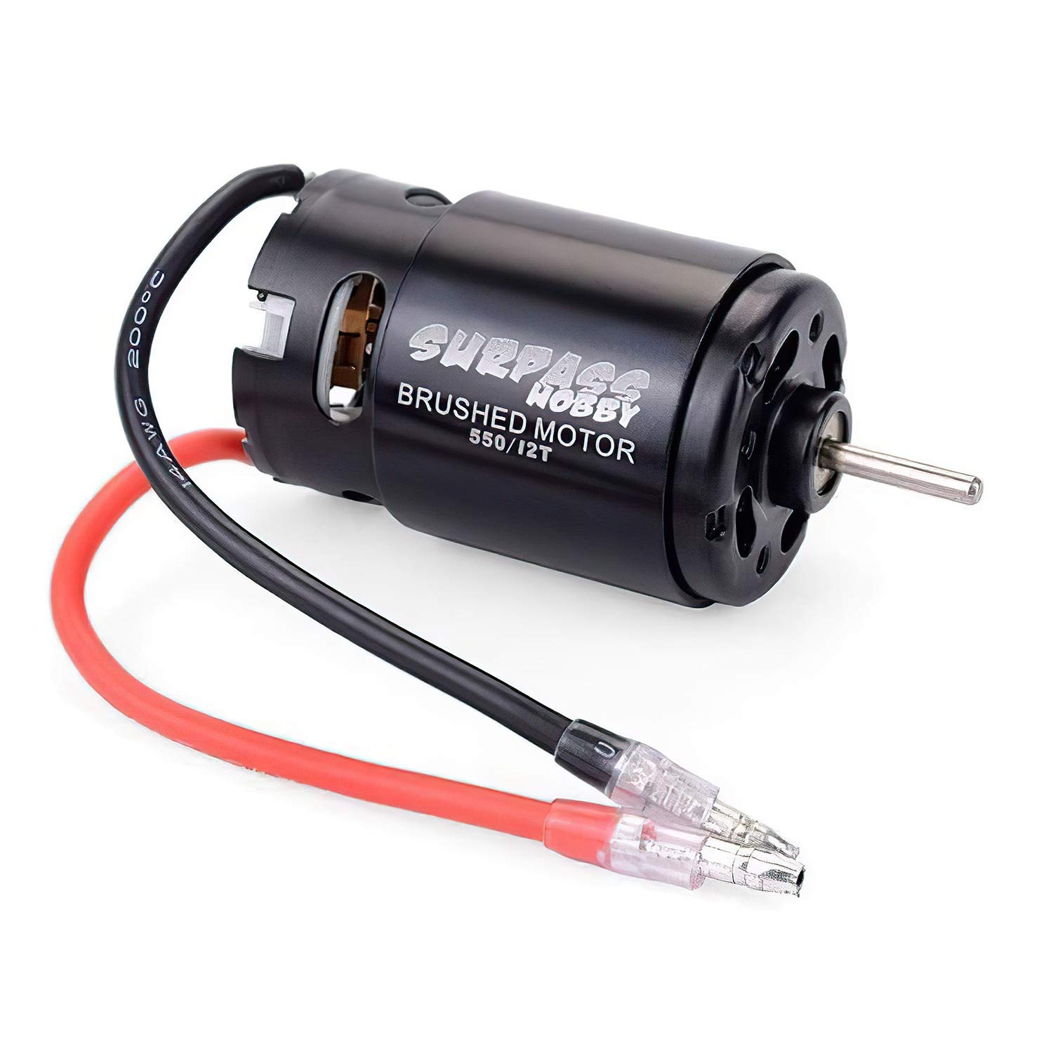 GLOBACTRC Car Motor 550 12T Brushed Motor for RC 1/10 Short-Course Truck for Traxxas Slash 2WD/4WD Redcat Arrma VKAR 10SC HPI HoBao HuanQi 727 HSP Wltoys Kyosho