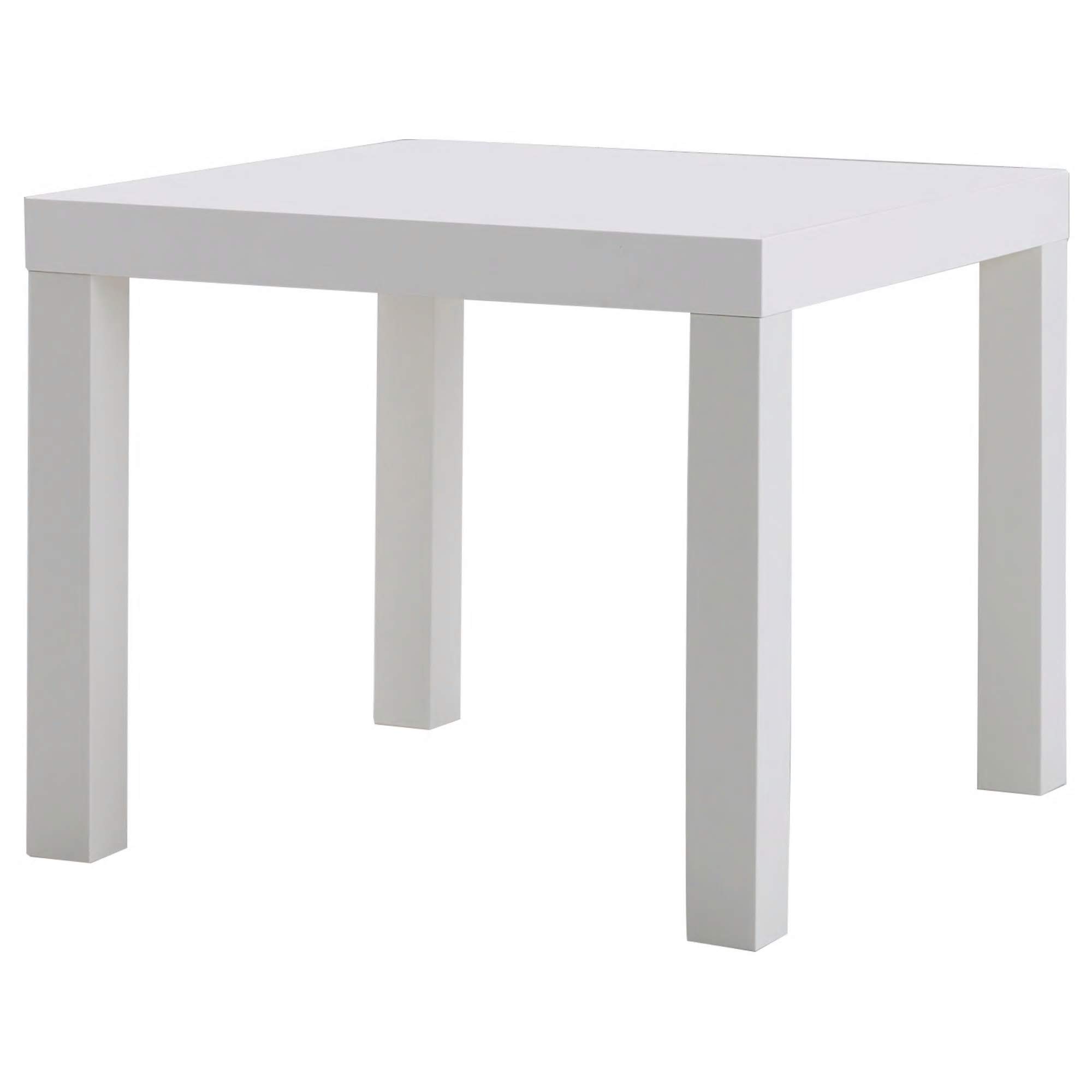 Side Table White, Easy to Assemble and Move, Low Weight, Assembled Size Length: 55 cm Width: 55 cm Height: 45 cm Max. Load: 25 kg
