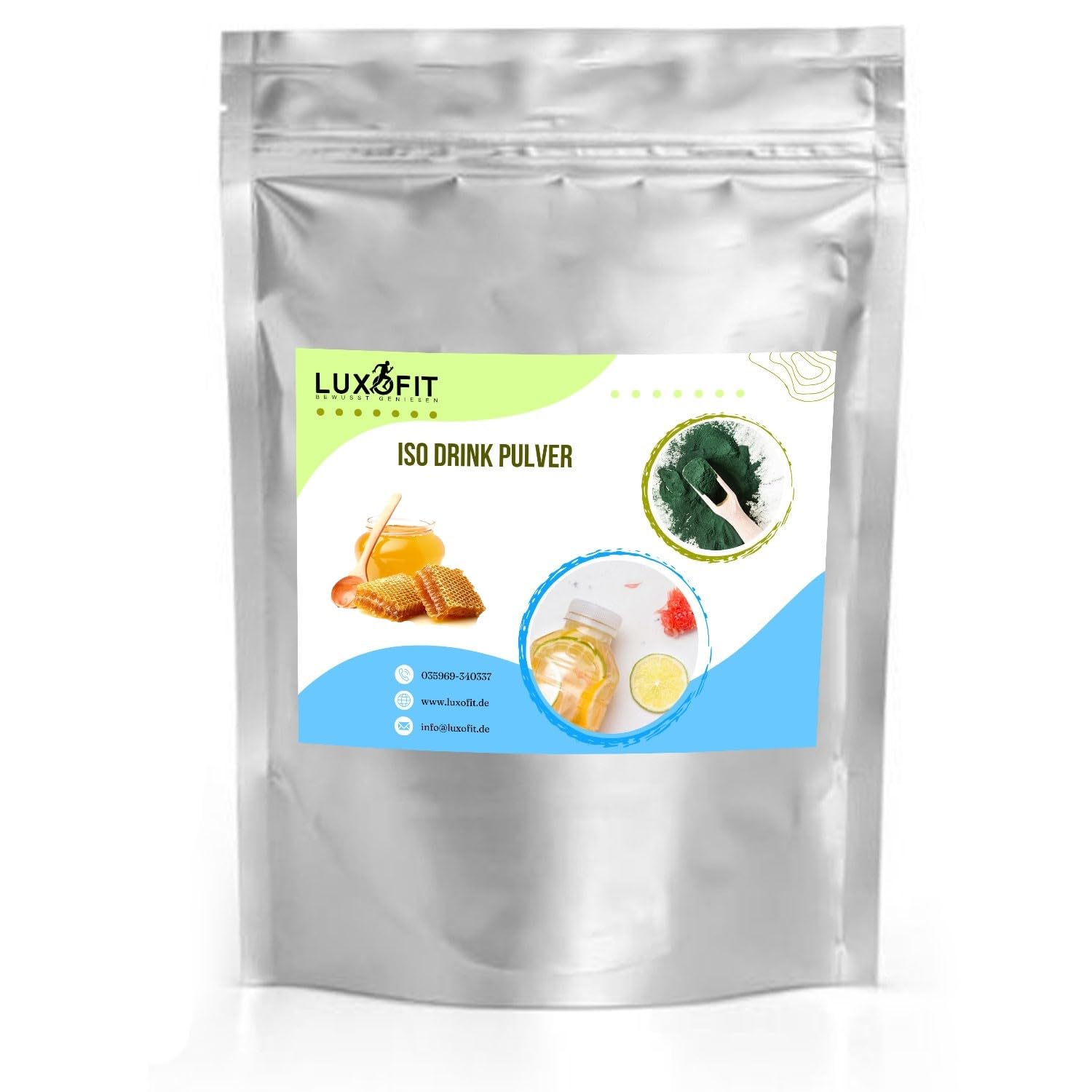 Luxofit Honig Getränk isotonisch | Iso Drink Pulver, Elektrolytgetränk, Natürliche Inhaltsstoffe, für Ausdauersportler, Erfrischungsgetränk, schnelle und einfache Zubereitung (10 Kg)