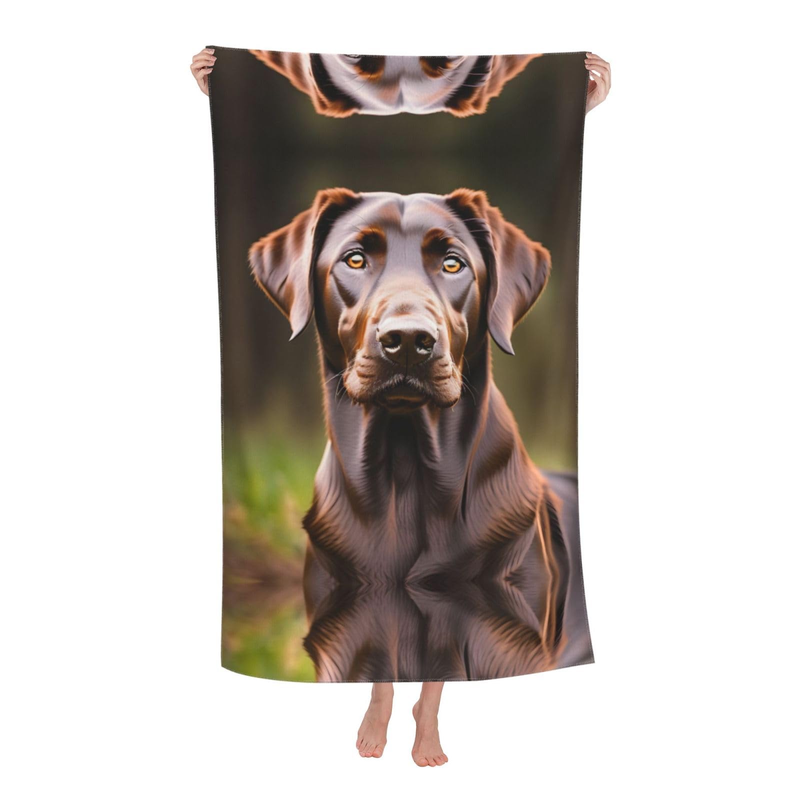 Oazcvbnn Women's White Brown Labrador Retriever Print Adult Beach Towel Summer Travel Pool Vacation Swimming Fitness Outdoor Adventures