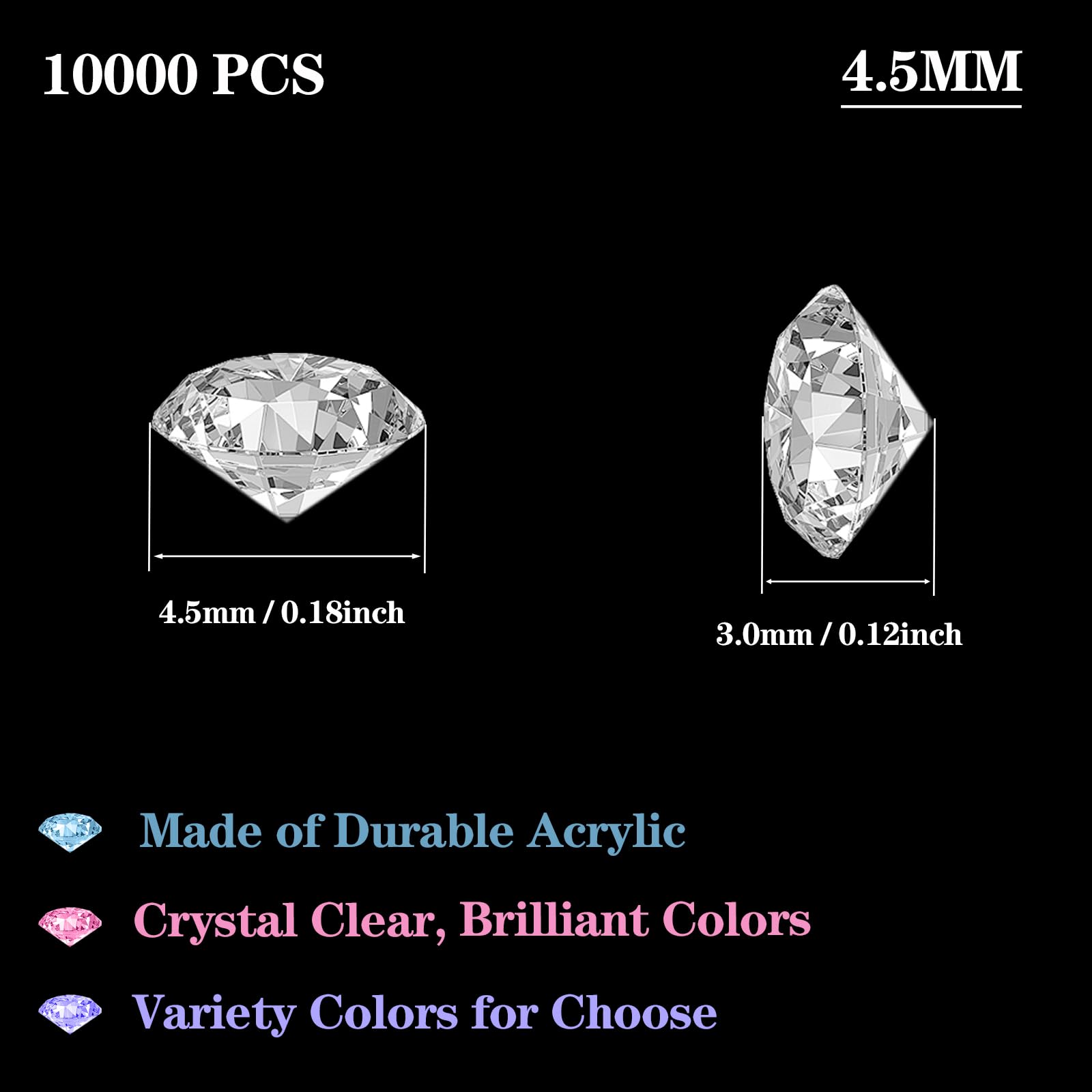 10000 szt. Kryształowy akrylowy diamentowy wypełniacz wazonu, 4,5 mm sztuczne diamenty na stół, wesele, wieczór panieński, dekoracja urodzinowa, turkusowy