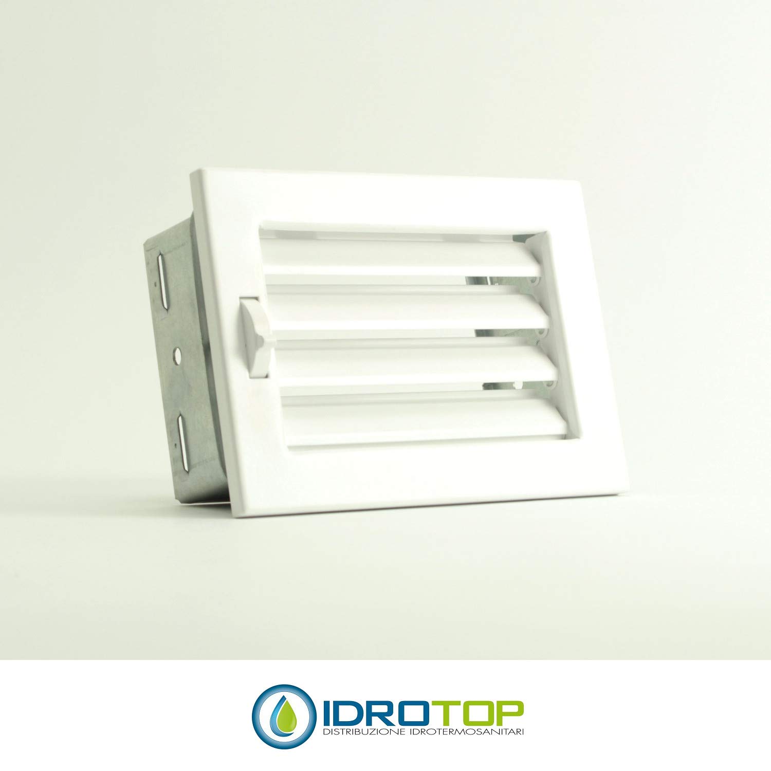 Rejilla de ventilación New Model 19 x 17 cm blanca diámetro 150 ajustable con persiana para chimenea