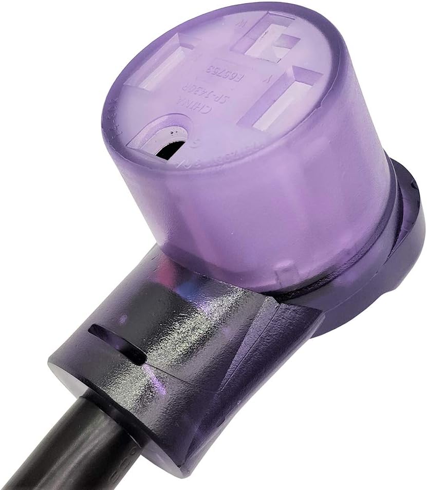 Parkworld EV/Dryer 4 Prong 14-30 Extension Cord UL Listed, NEMA 14-30P to 14-30R Lighted Female, 30A, 250V, 7500W (4FT)