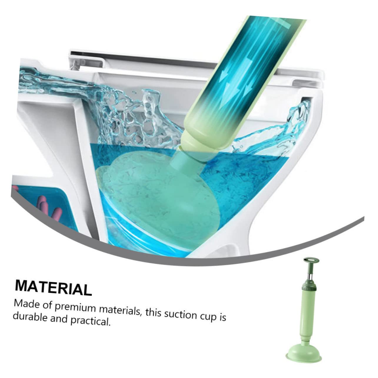 YARNOW Stura Water a Pressione per WC, Stura WC Professionale in PVC e Acciaio Inox, 2 Pezzi, Elimina Blocchi in Casa e Ufficio