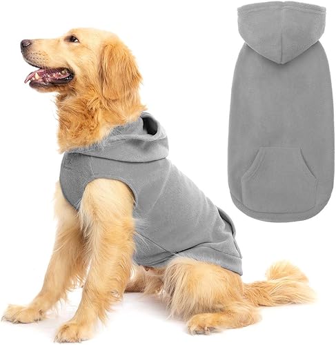 Miniatura 1 de Sudaderas de polar para perros, con capucha, bolsillo, para clima frío, primavera, Chaleco, Sudadera con junta tórica, m, gris