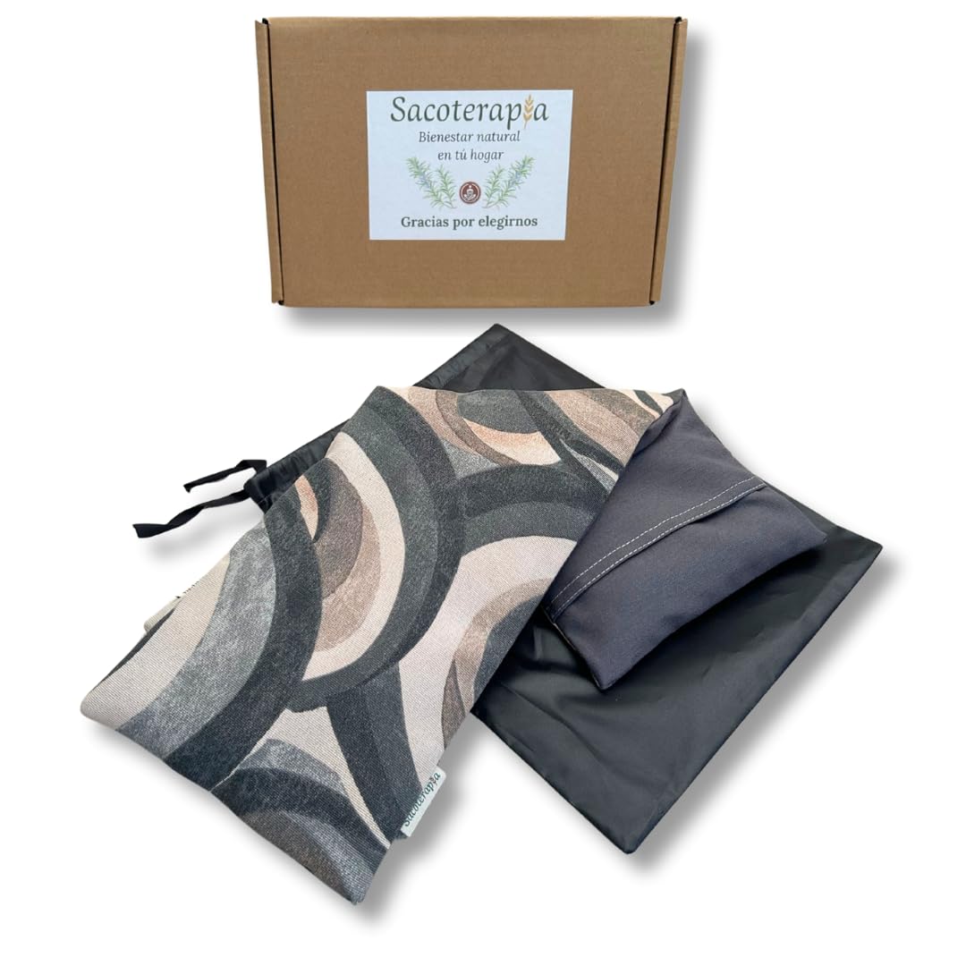 Saco Térmico Cervical y Lumbar 50x16 cm para Microondas – Doble Uso Calor y Frío – Bolsa de Semillas con Lavanda y Romero – Alivio Natural de Dolor Muscular y Cólicos – Reutilizable – Sacoterapia