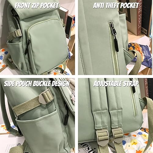 Miniatura 6 de Mochila Kawaii con bonitos accesorios estéticos para portátil de 15.6 pulgadas, Rosado, Mochila para laptop