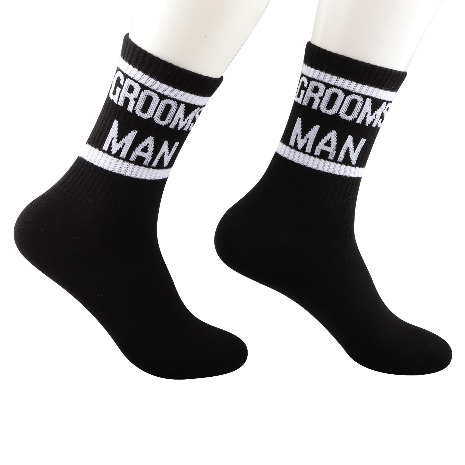 POFULL 2PAIRS Bride and Groom Maid of Honor Flower Girl Bridesmaid Groom Man Best Man Wedding Socks Wedding Party Gift