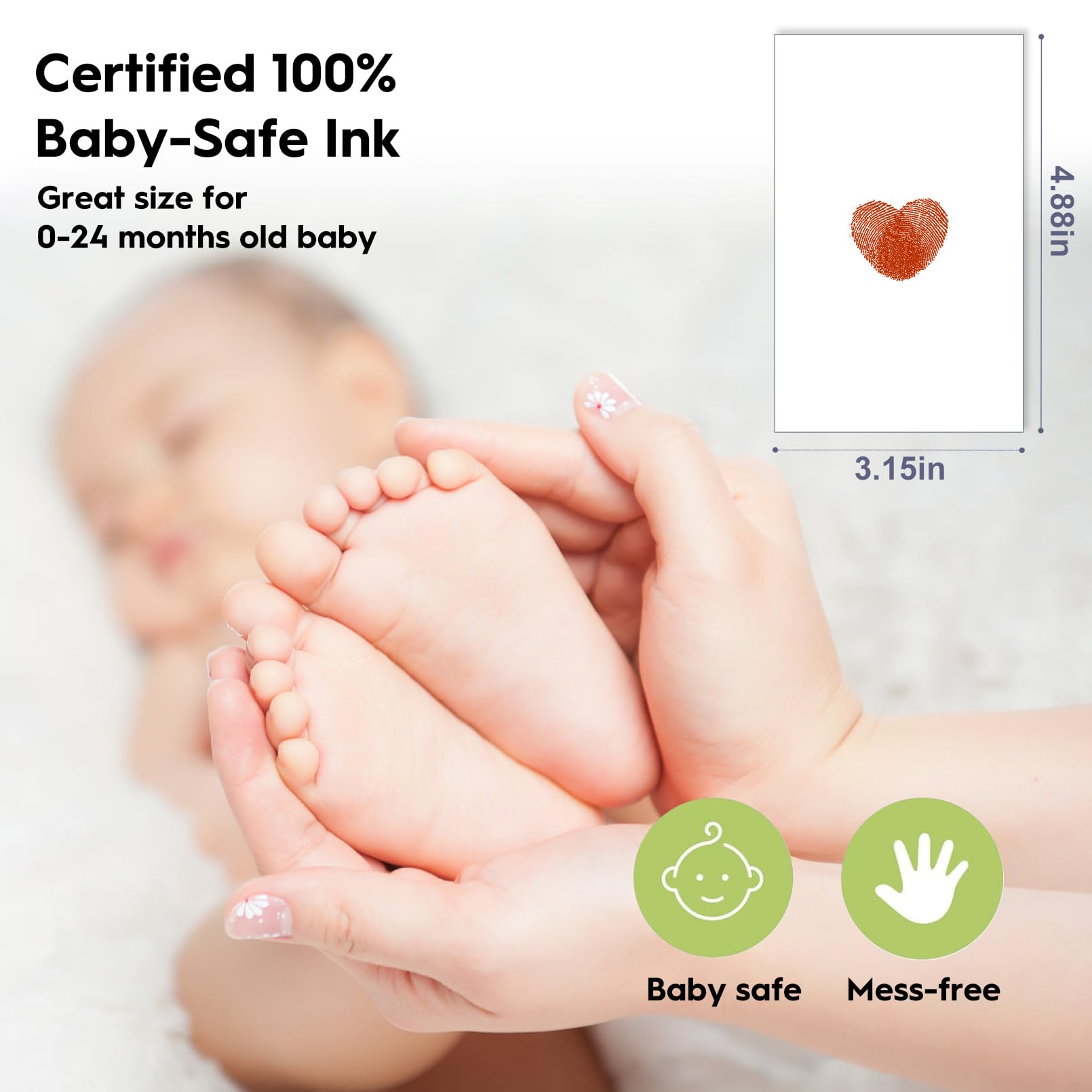TATUNER Baby Hand and Footprint Kit Inkless, Mess Free Ink Pad - Image 4