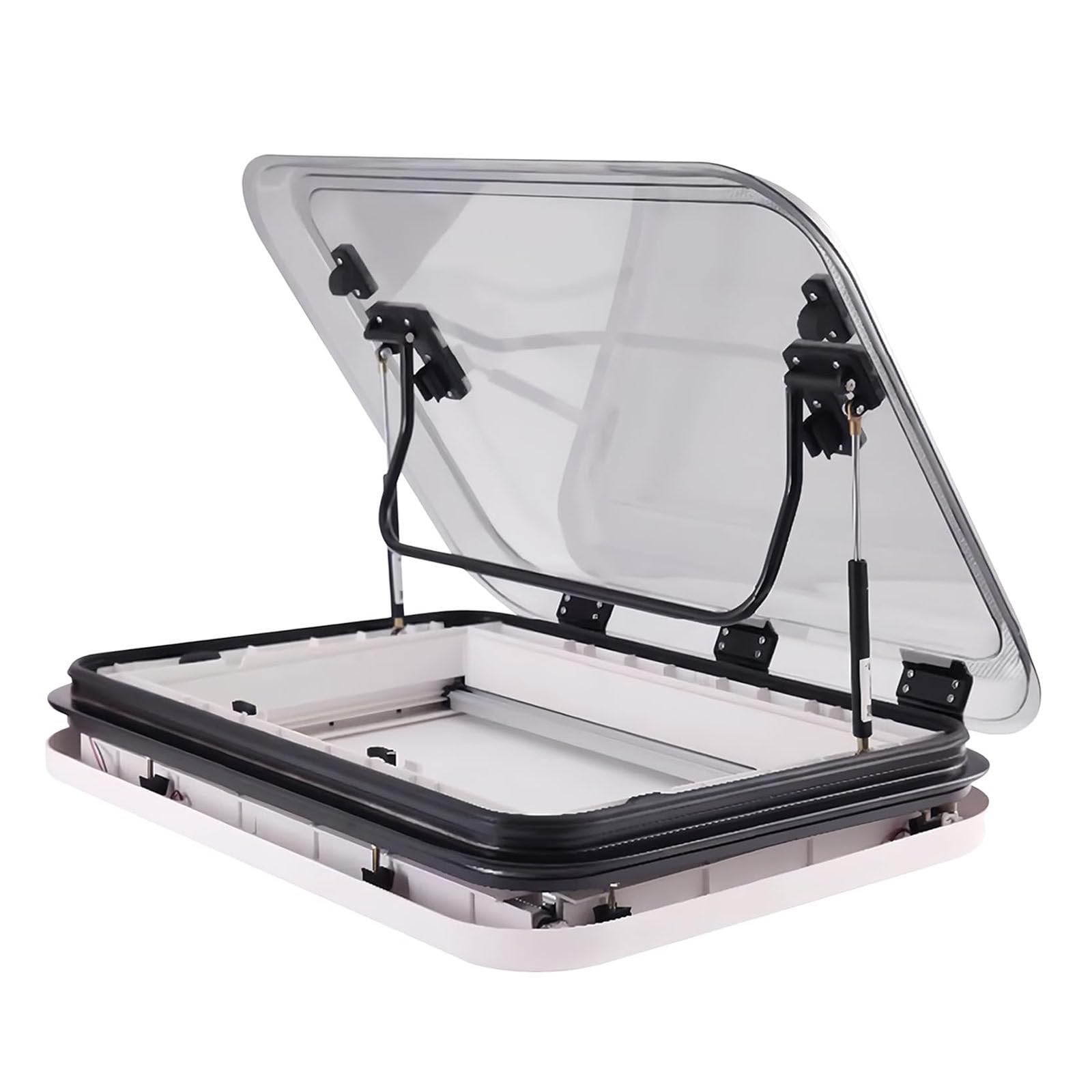 RV Skylight Roof Vent Hatch with LED Light, Aluminum Alloy Frame, Sunshade - Leak-Proof, Easy Installation for RV, Caravan, Motorhome, Camper, Trailer 500 * 500mm