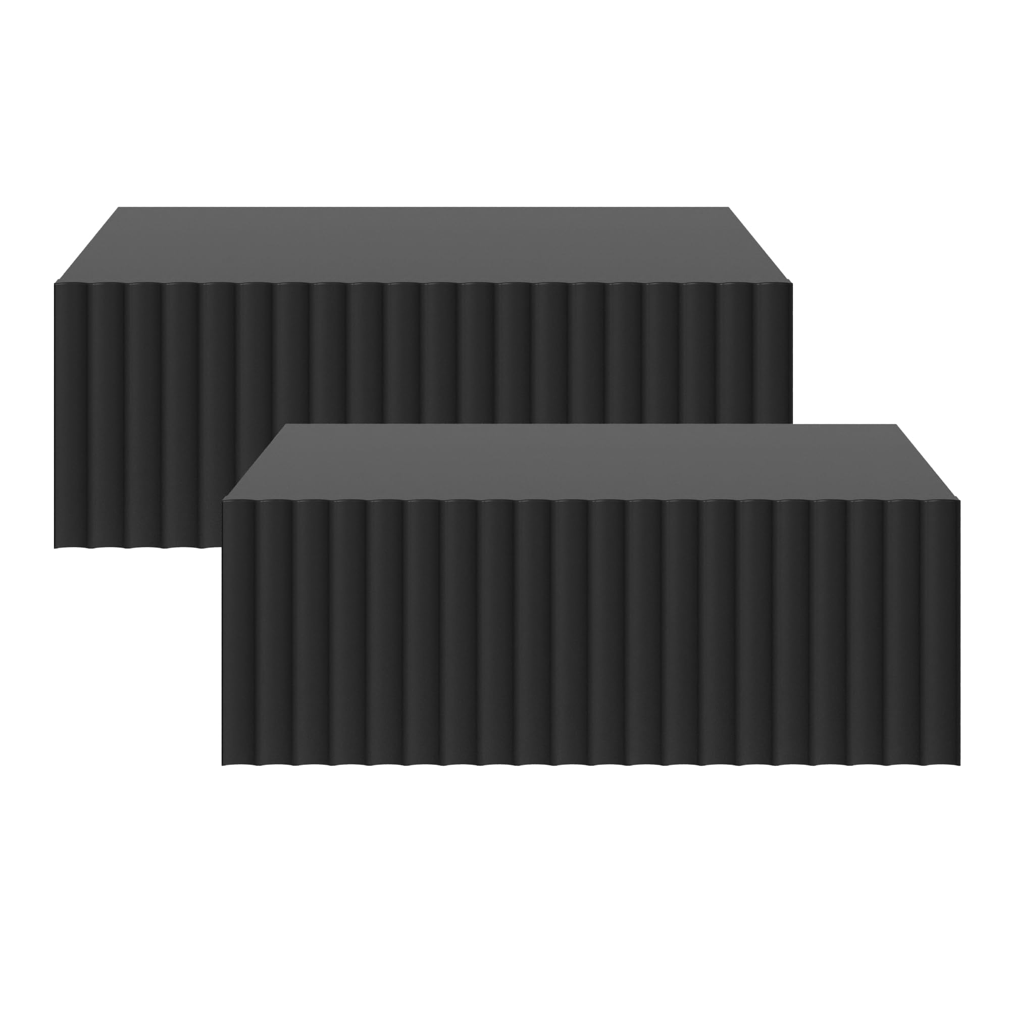 [en.casa] Nachttisch 2er Set hängend Nand 42x30x15 cm Schublade Schwarz | Nachtschrank, Nachtkästchen, Nachtkommode, Wandkonsole, Wandregal mit Schublade, Ablage, Wandmontage, gerillte Front