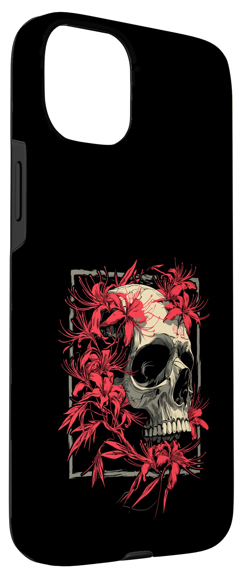 Amazon.com: iPhone 15 Plus Red Spider Lily Flower Skull Skeleton
