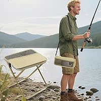 Vista 2 de Portable Foldable Backpack Stool,Foldable Travel Stool Bag,Mini Easy Carry Outdoor Chair，Pocket Chairs for Picnic Hiking Fishing（Khaki