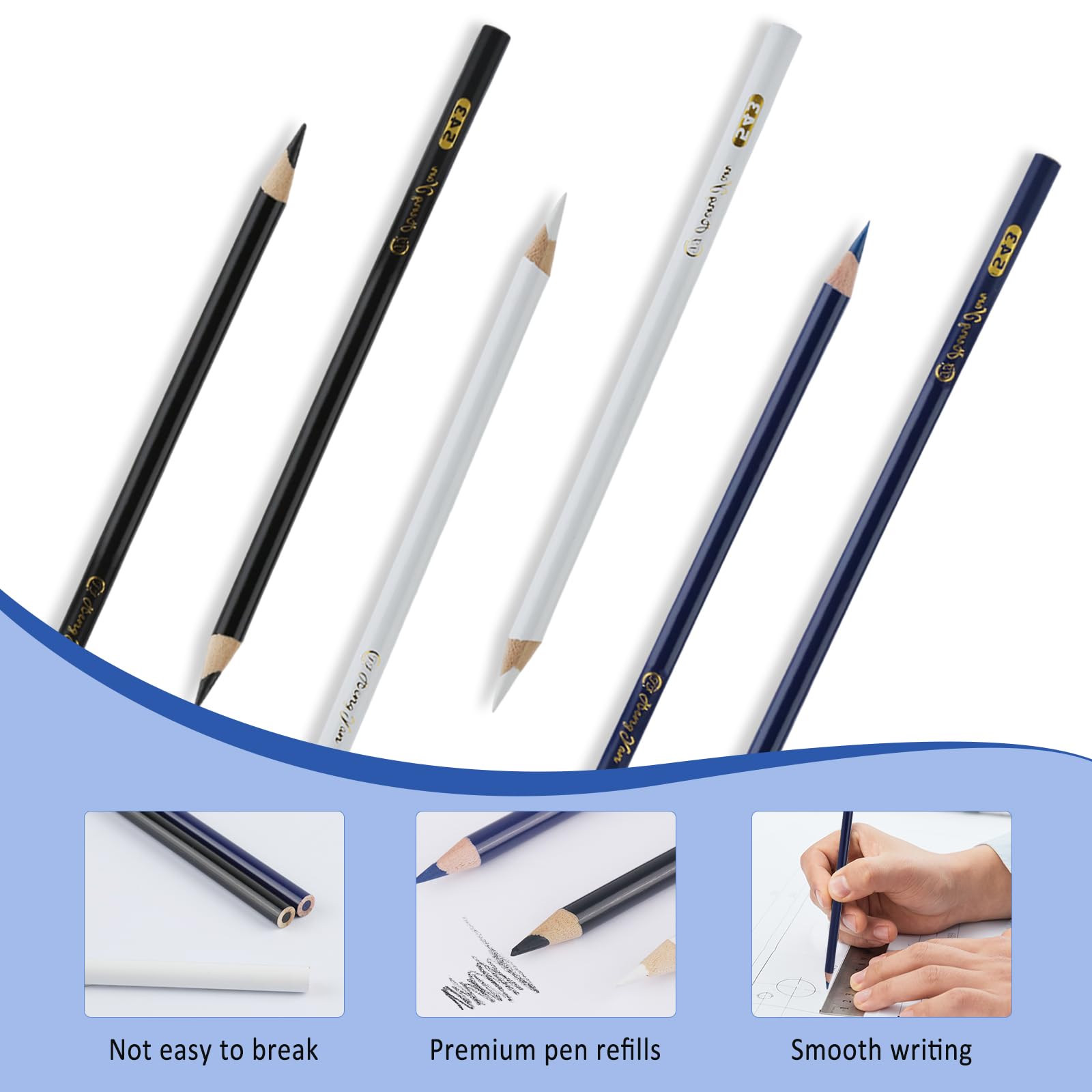 Hztyyier Crayons De Marquage à La Craie, Crayons Effa?ables Pour Retouche Textile, 6 Couleurs 12 Pièces Pour Projets De Couture