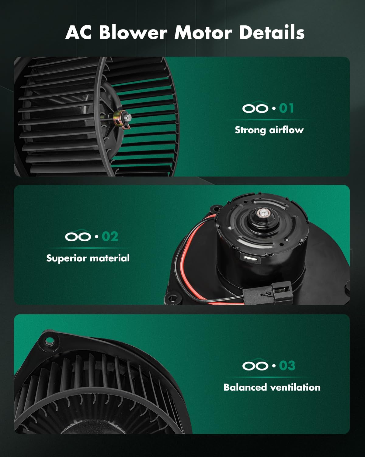SCITOO Front HVAC Heater Blower Motor w/Fan Cage Fit for Dodge for B1500 | for B2500 | for B3500 | for Ram 1500 Van | for Ram 2500 Van | for Ram 3500 Van Replace 700102