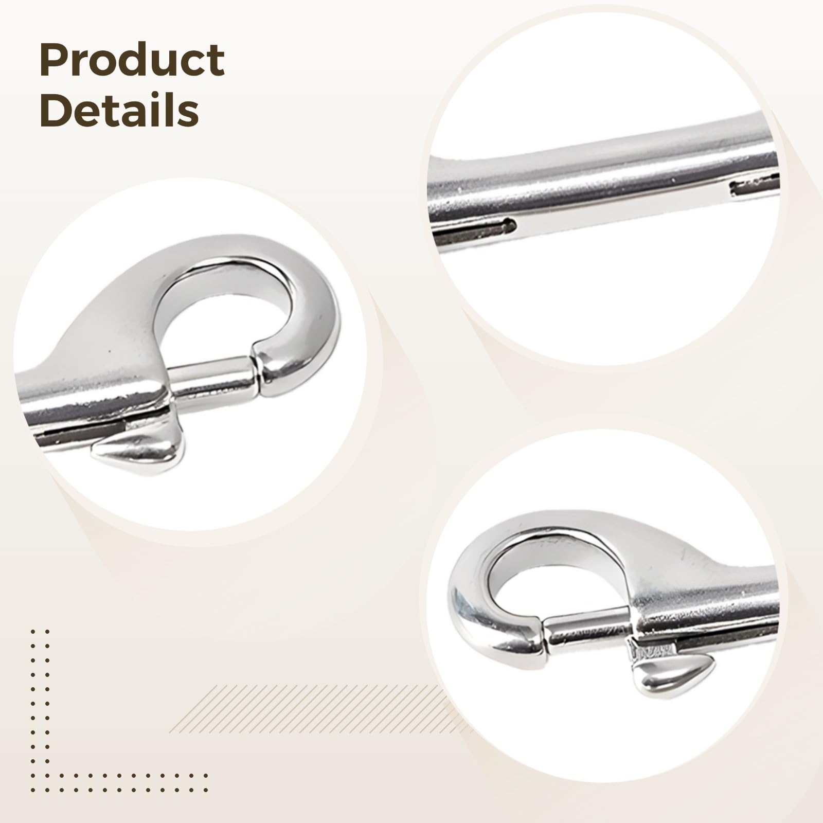 4 Stk. doppelseitige Bolt Snap Hooks aus Edelstahl, Karabinerhaken für Hundeleinen, Schlüsselanhänger und Camping, robust für Marineeinsatz, mit Federclip und sicherem Verschluss