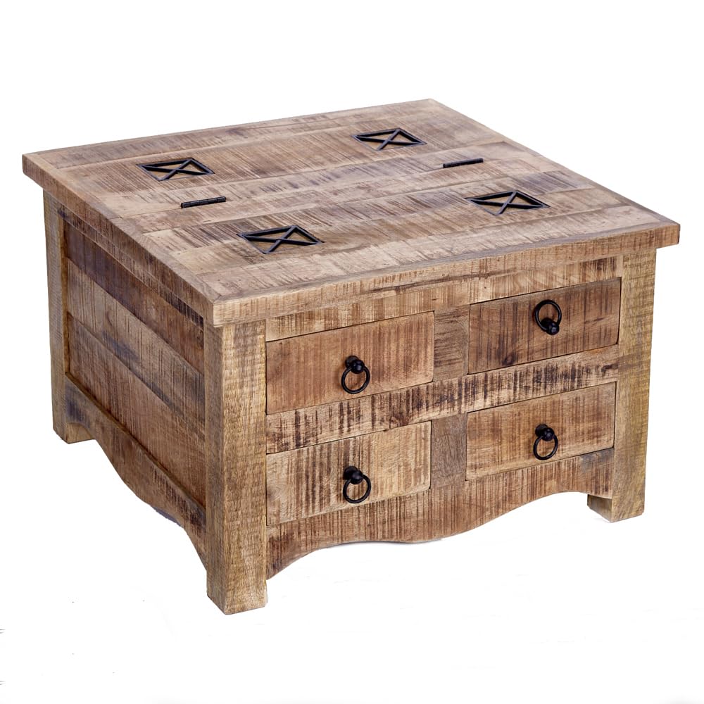 Couchtisch IRON CRAFT 70cm - natur - Holz - handgefertigt robust
