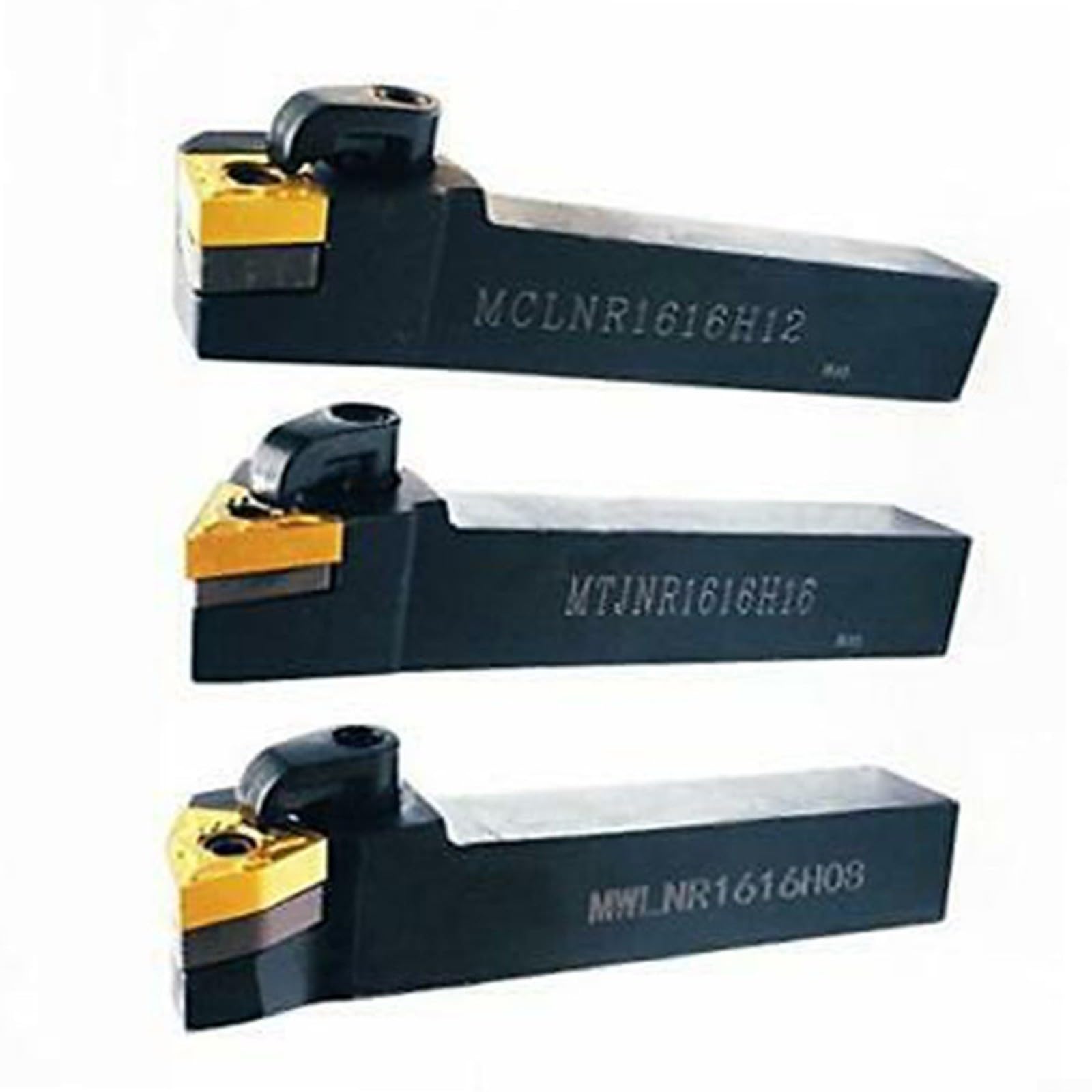 3 soportes de herramientas de torneado de carburo para tornos CNC, incluye cuchillas de corte e insertos a la derecha