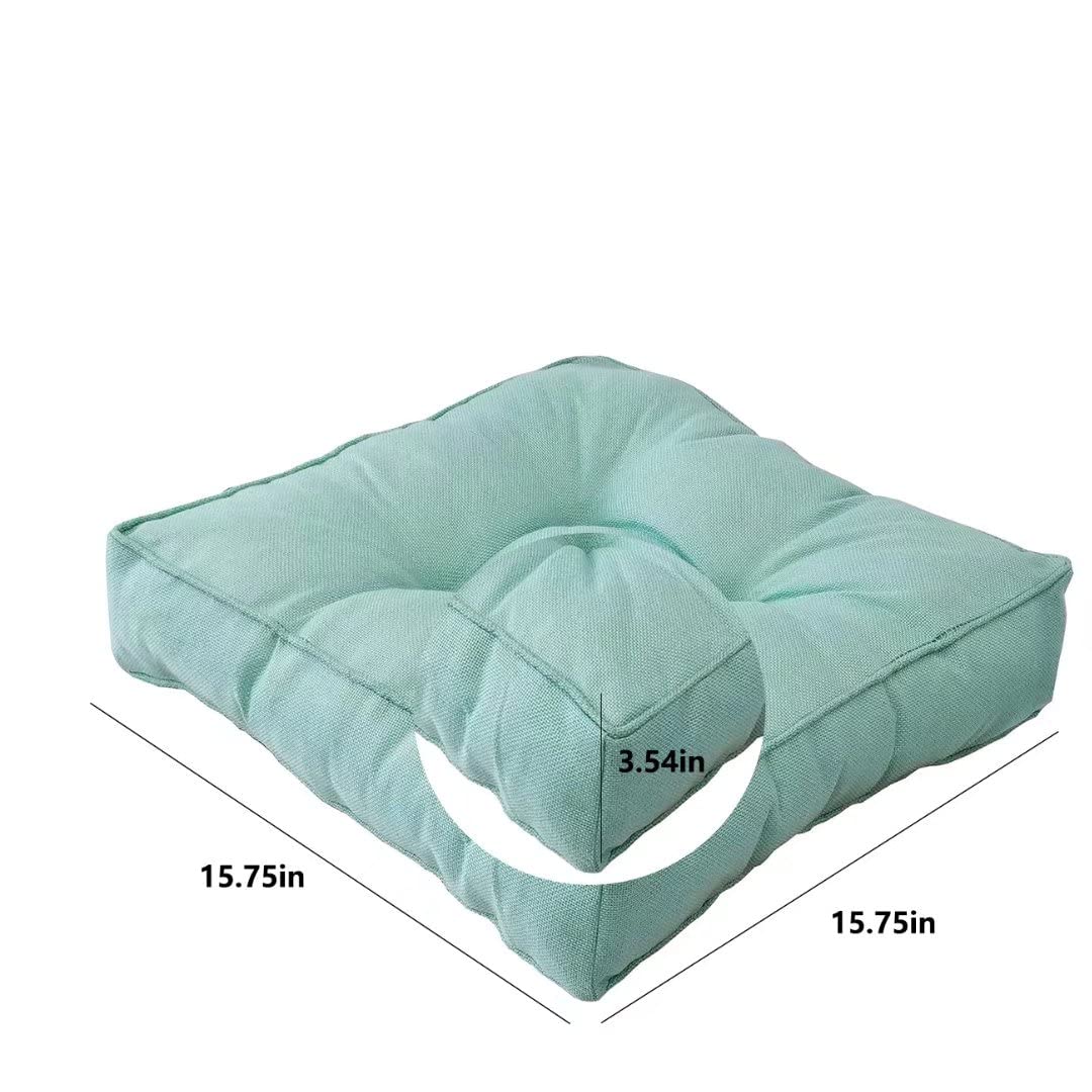 Quadratisches Bodenkissen, Kissen für Yoga, Wohnzimmer, Büro, Balkon, 40 cm, Leinen-Sitzkissen, vielseitiger Komfort für Sofa, Stuhl, Outdoor & Indoor