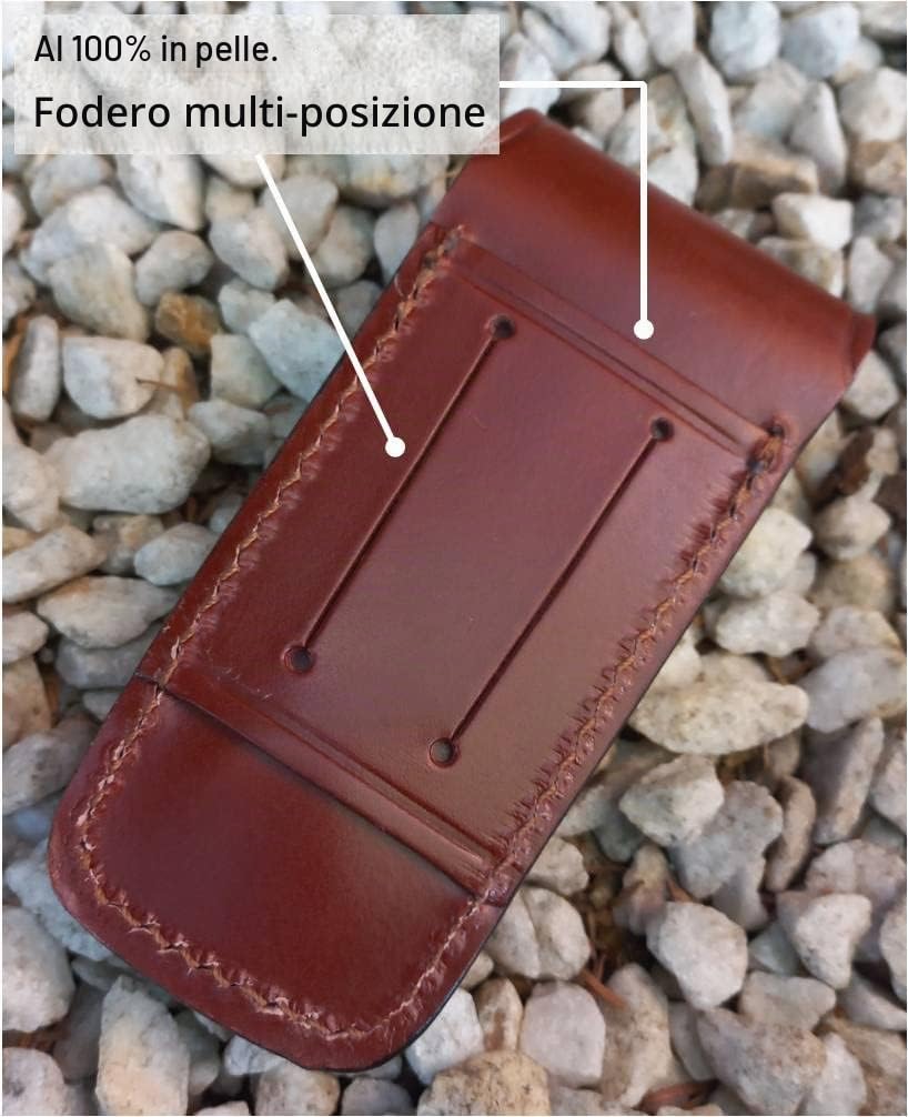 JEO-TEC Nº17 Coltelli Pieghevoli Bushcraft, Coltello da Campeggio Multiuso per attività all'aperto - Lama in acciaio inossidabile Sandvik 14C28N - Fatto in Spagna