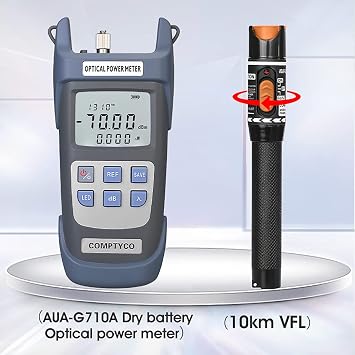 Fiber Optic Termination Tool Kit with FC, 9 in 1 Assembly FTTH Tool Kit, Optical Power Meter Finder, Visual Fault Locator, Cable Cutter Stripper, Optical Pliers
