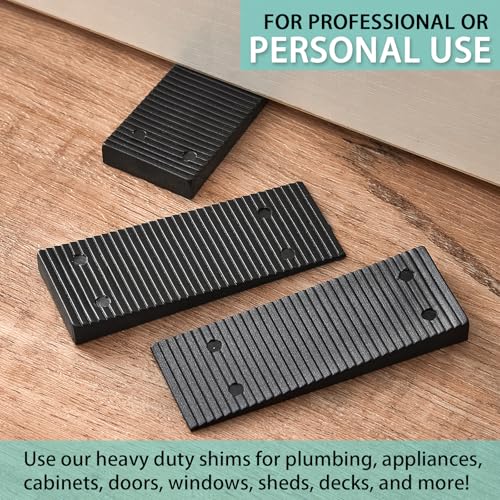 Image of 24pcs 3.15in Black Plastic Leveling Shims, Furniture Toilet Table Stabilizers Wedges for Uneven Surfaces