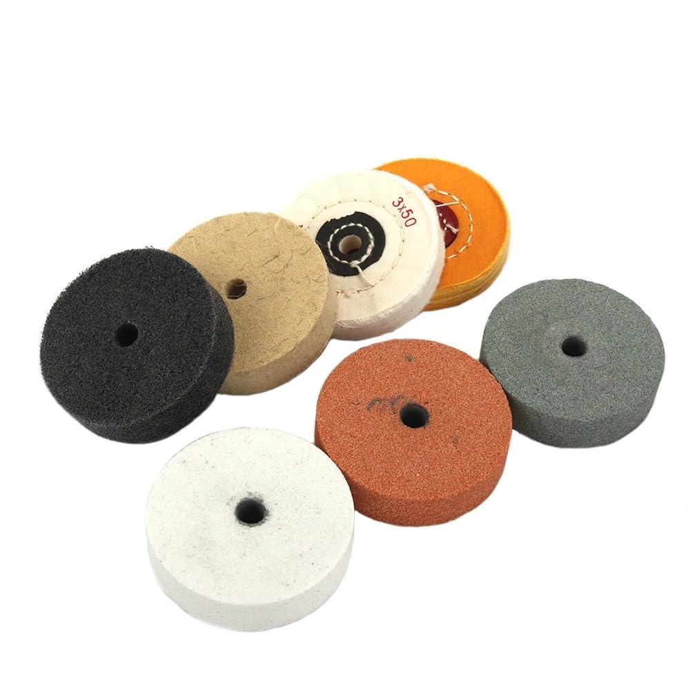 Almohadilla De Pulido Para Muela, Disco Abrasivo De Esmeril Para Amoladora De Banco De Metal, Herramienta Rotativa, 7 Uds., 75mm
