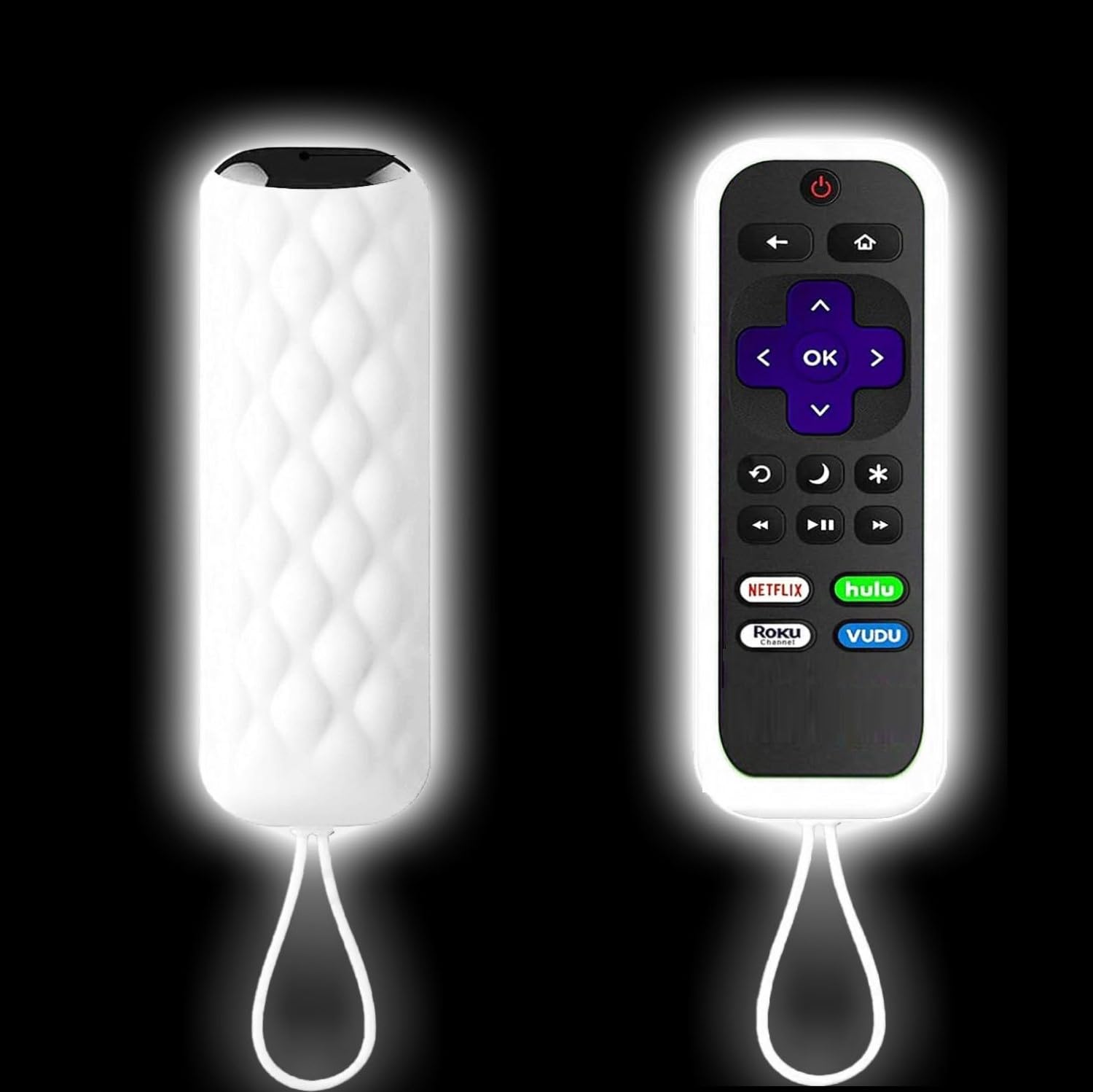 Case for Roku Express/Streaming Stick/Premiere - Silicone Remote Cover for T CL Hi Sense Roku TV Remote Sleeve Skin Smart TV Anti Slip Remote Protective Cover Glow in The Dark