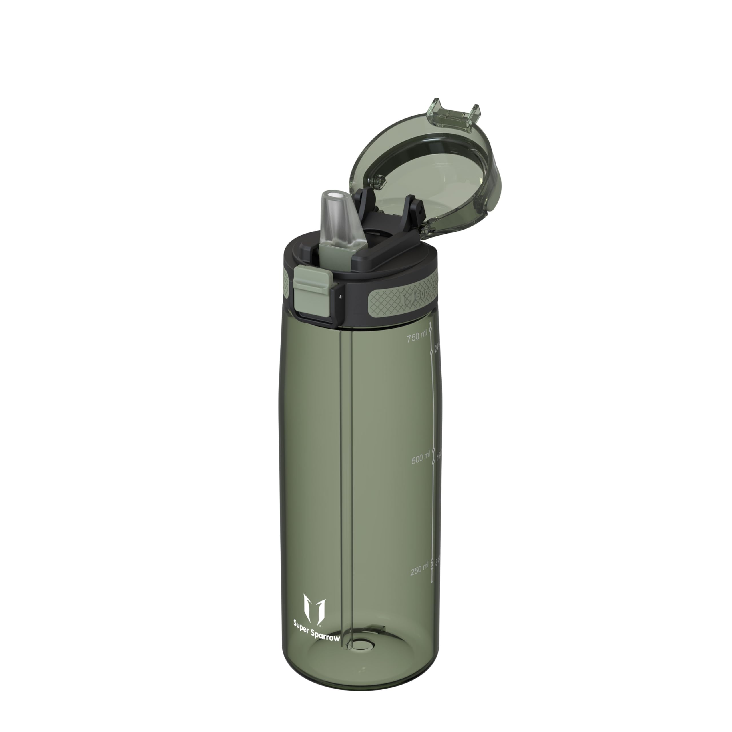 Super Sparrow Borraccia - TouchSip Sportiva Bottiglia - 500ml/750ml/1L - Tritan Senza BPA, a Prova di Perdite - Borracce con Cannuccia Ideale per Scuola e Sport