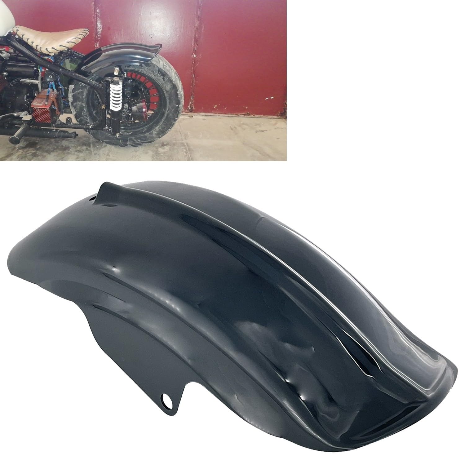 Parafango moto Parafango posteriore in plastica nera per Harley per Sportster XL 883 XL1200 per Racer per Bobber per Chopper
