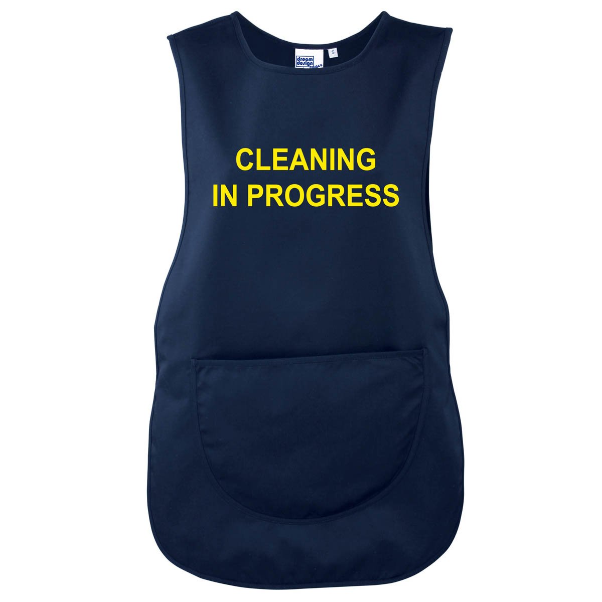 Workwear World Unisex Navy Ww173 'Cleaning In Progress' Front/Back Printed Text Cleaning Housekeeping Tabard In Blue (, Xl)