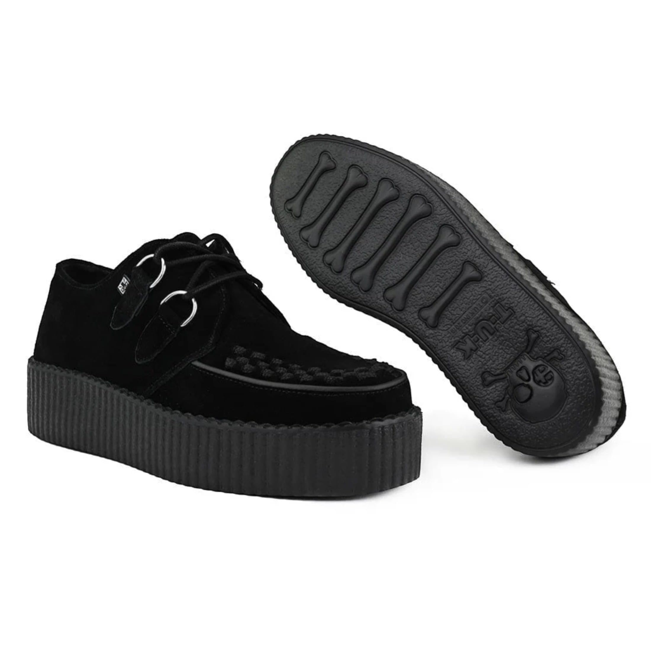 TUK obuwie unisex Viva High Creepers – skórzana platforma sznurowane gotyckie buty