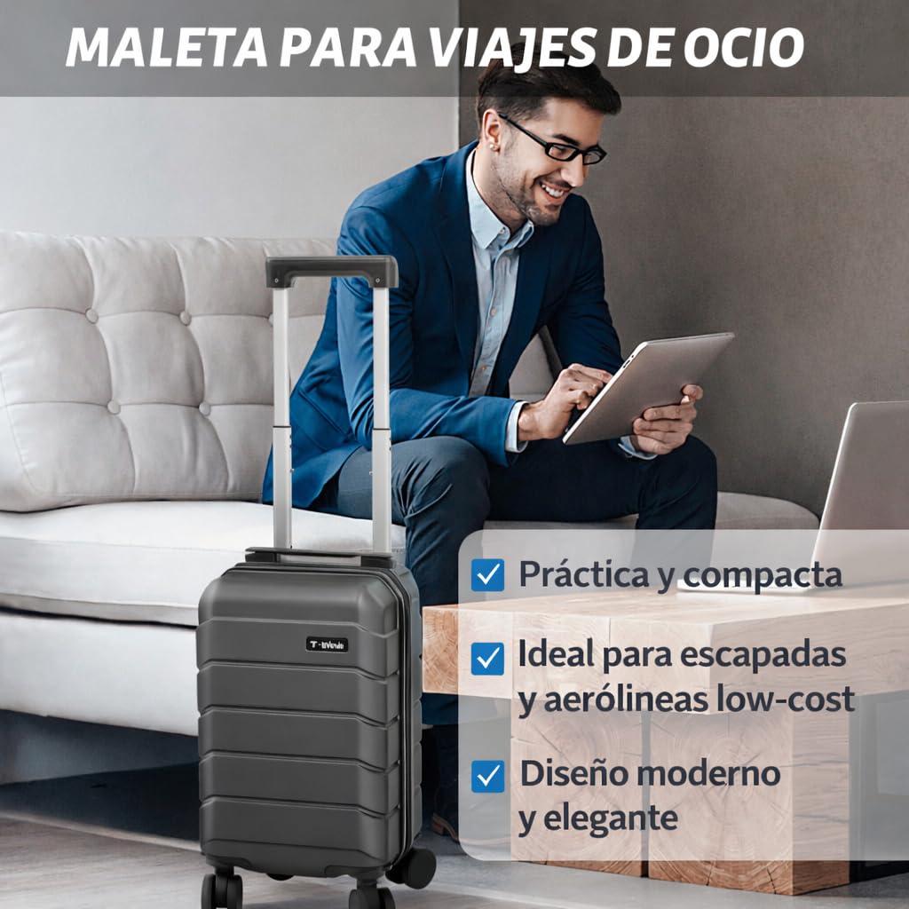 T-LOVENDO.ES Maleta de Viaje Cabina 40x25x20cm (20L) Upfly Underseat 16 XXS con Ruedas Desmontables. Maleta Cabina Ideal como Equipaje de Mano para Ryanair, Vueling o Easyjet, pequeña — view 6