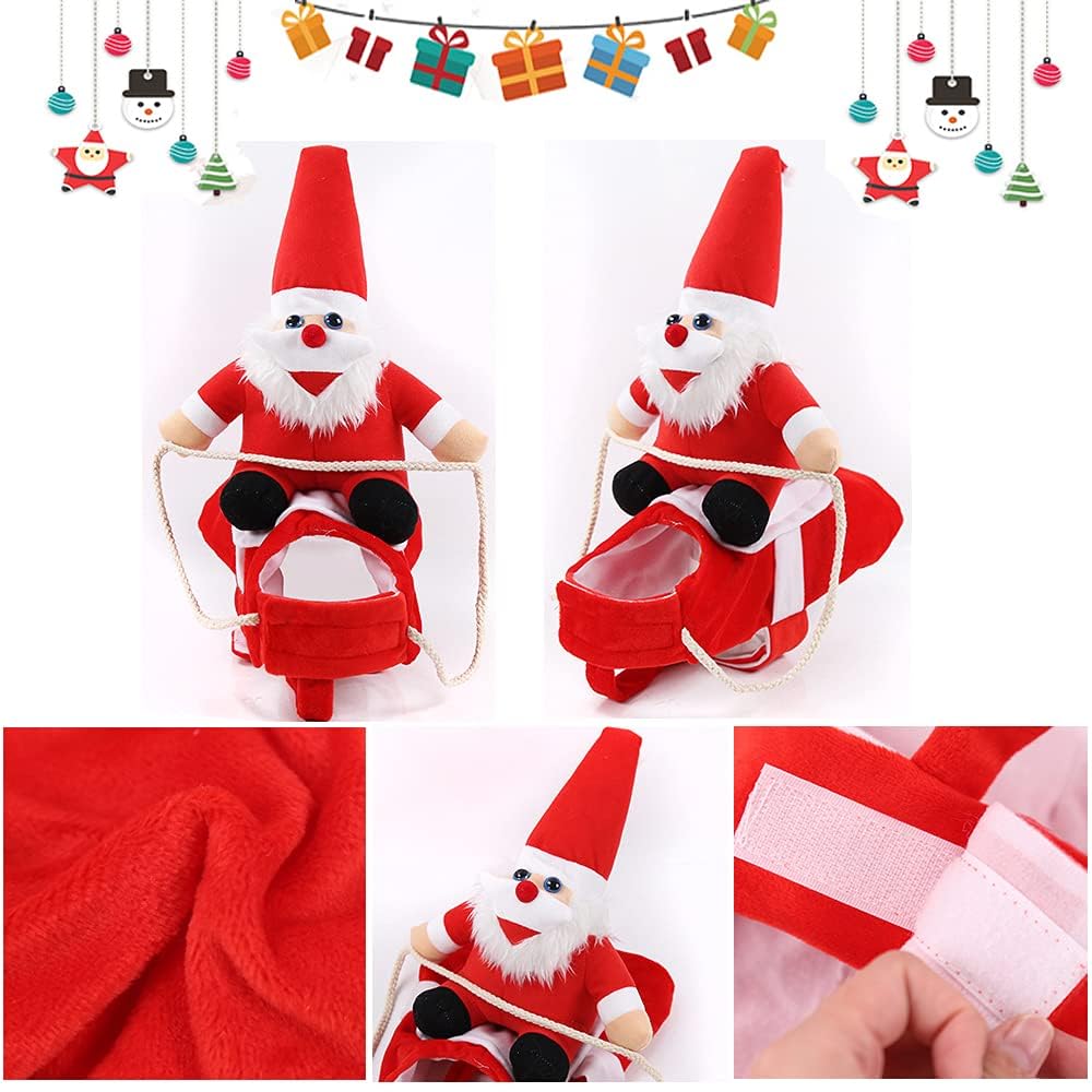 Costume Babbo Natale Per Cani E Gatti, Taglia L, Rosso - Vestito Natalizio Per Animali Domestici