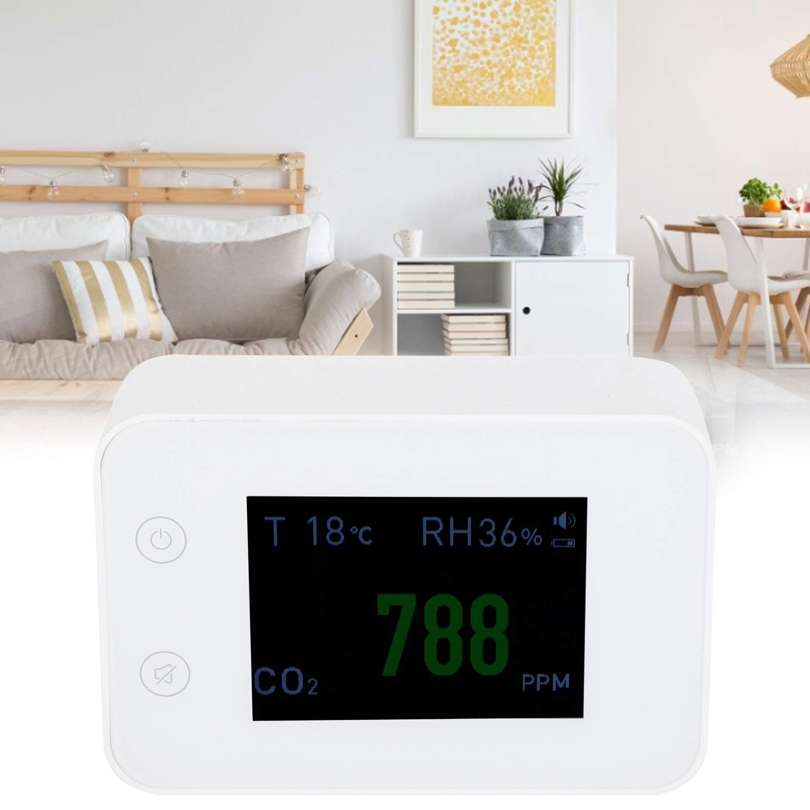 Medidor de CO2, detector de aire de bajo consumo de energía alta precisión ligero para oficinas, escuelas para salones
