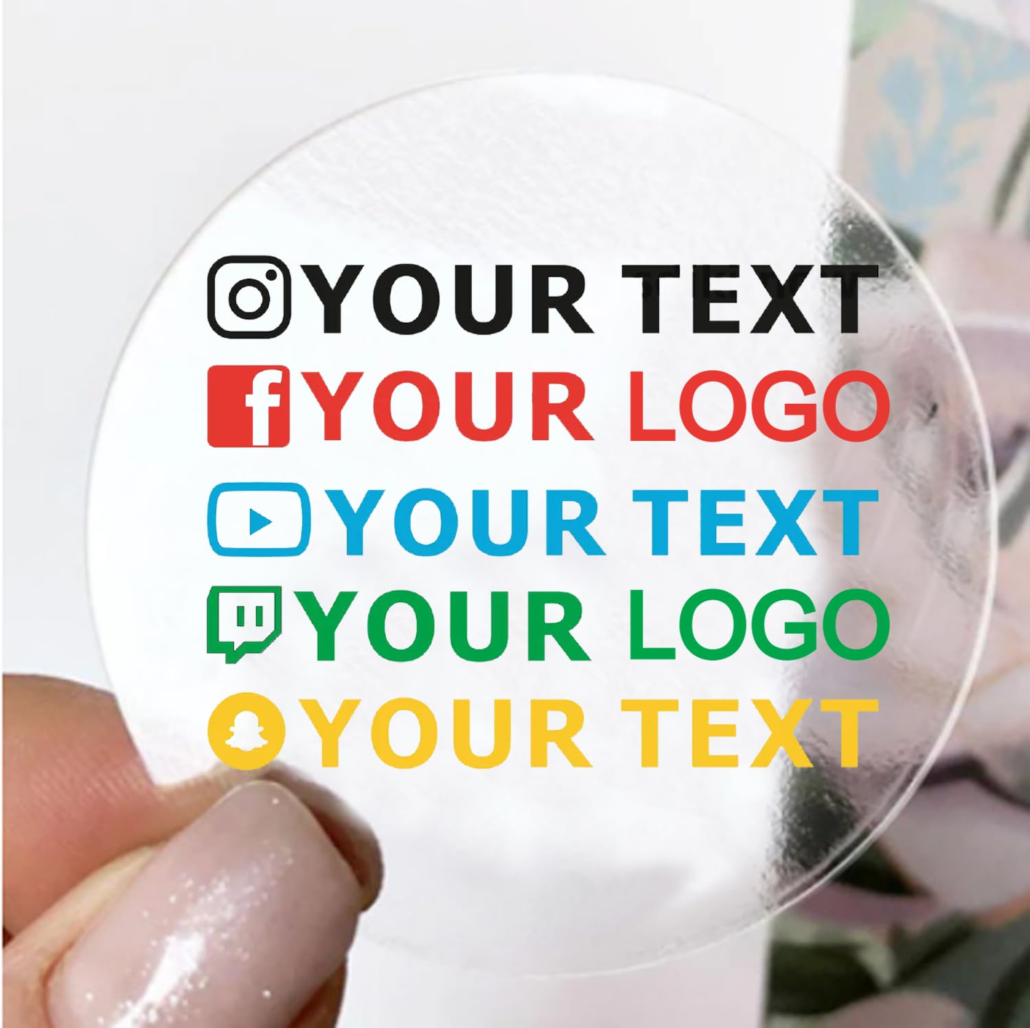 Custom Your Own Transparent Waterproof Sticker Personalized Decals Text Name Image Photo Clear Labels Kids' Stickers Roll