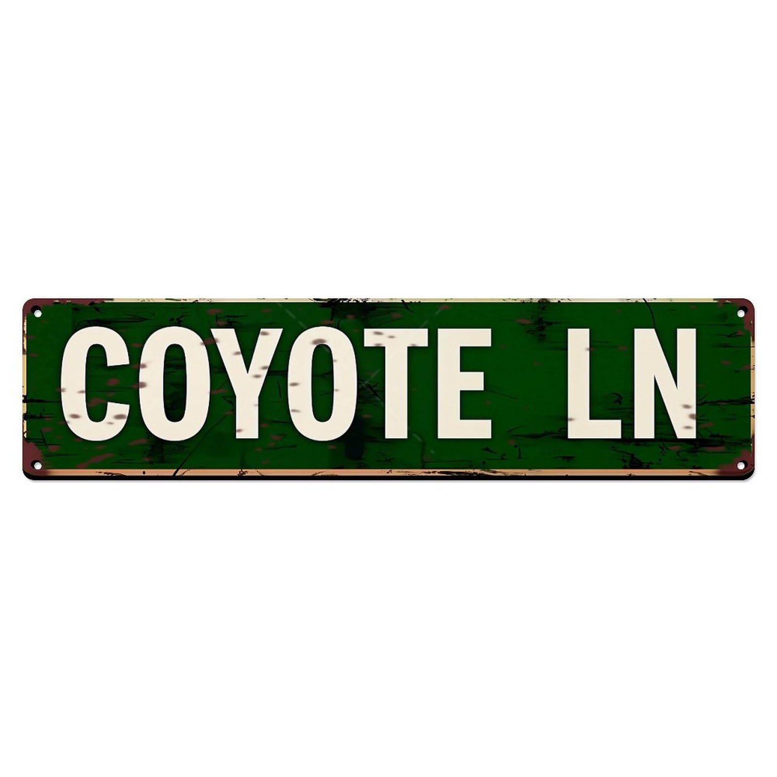 Coyote Ln Street Sign Pattern Metal Tin Sign Plaque