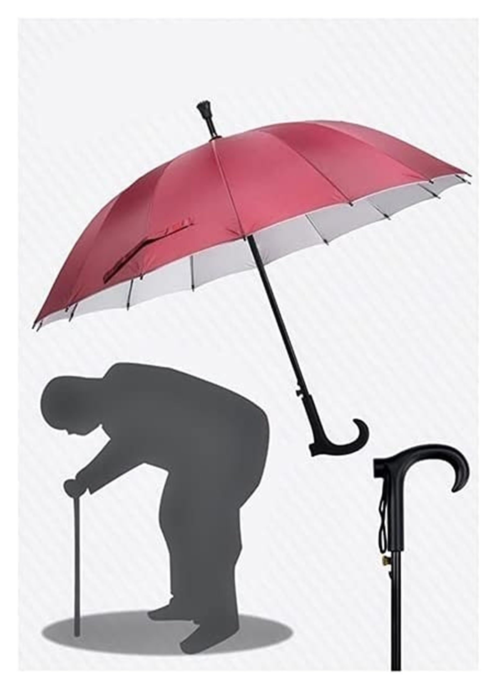 CMBSSTFC Parasol z długim uchwytem Modny długi uchwyt Prosty parasol Wiatroszczelny Parasol tarasowy Parasol przeciwdeszczowy Duży Parasol Wiatroszczelny