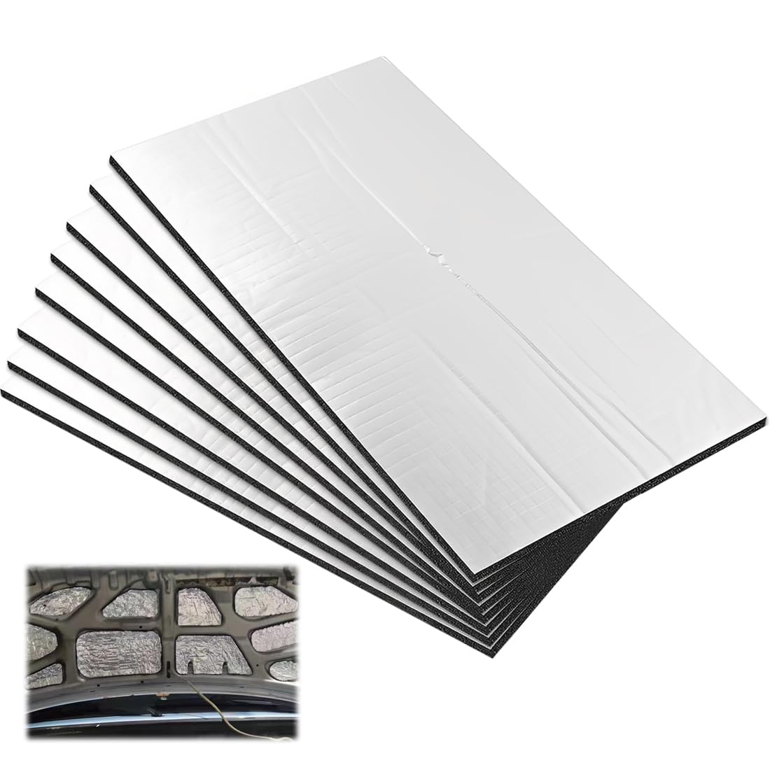 Pannelli Isolanti Termoacustici Auto – 5 Pezzi 250x180x10 Mm, Adesivi, Impermeabili E Fonoassorbenti