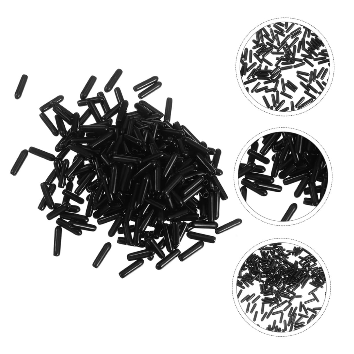 KICHOUSE 3sets Pipe Cap Kit Tube Tubing End Cap Screw Thread Protectors Round End Cap for Furniture Legs 250pcs*3