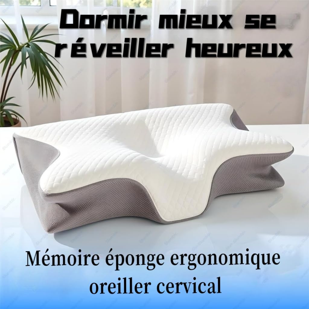 Cervimed Oreiller - Cervimed Ergonomic Medical Pillow, Oreiller Ergonomique Cervical, OrthopéDique Cervicales (Gris)