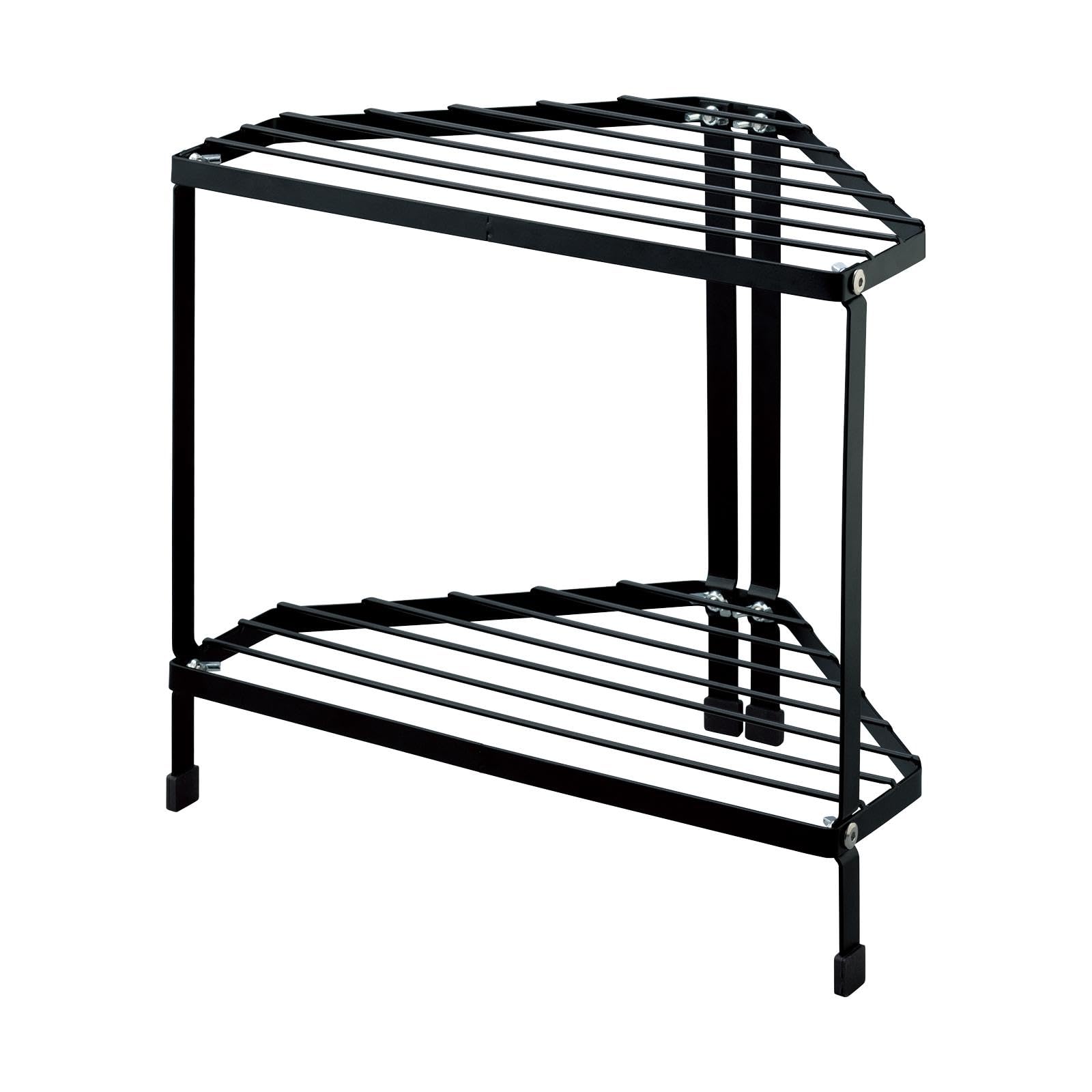 三角棚1200x350x300 Amazon.co.jp: コモライフ 三角コーナーラック 2段 ブラック 三角