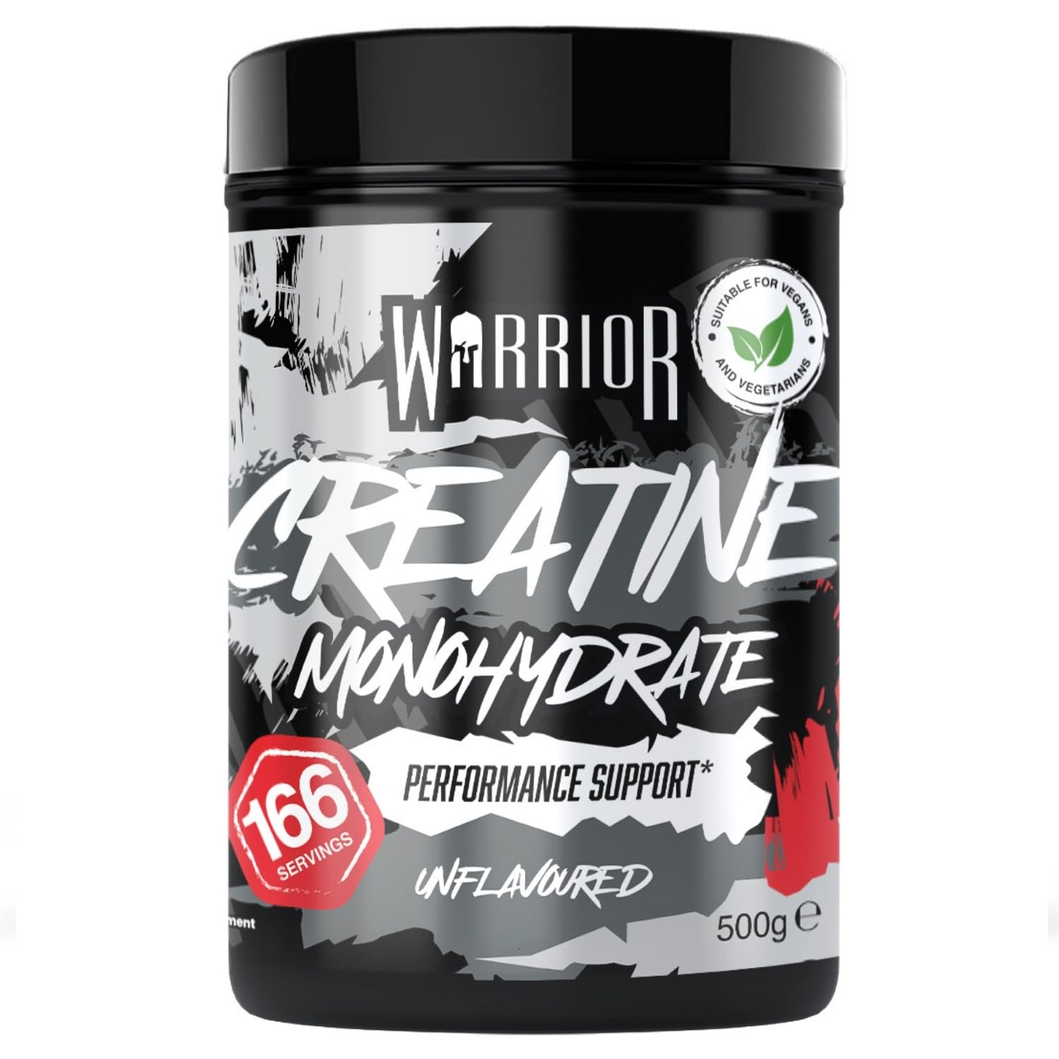 Warrior Creatin Monohydrat Pulver 500 g, Kreatin Vegan – Geschmacksneutral 3 g pro Portion, 166 Portionen, mikronisiert, ohne Zusatzstoffe, laborgeprüft, für Kraft, Muskelaufbau & Ausdauer