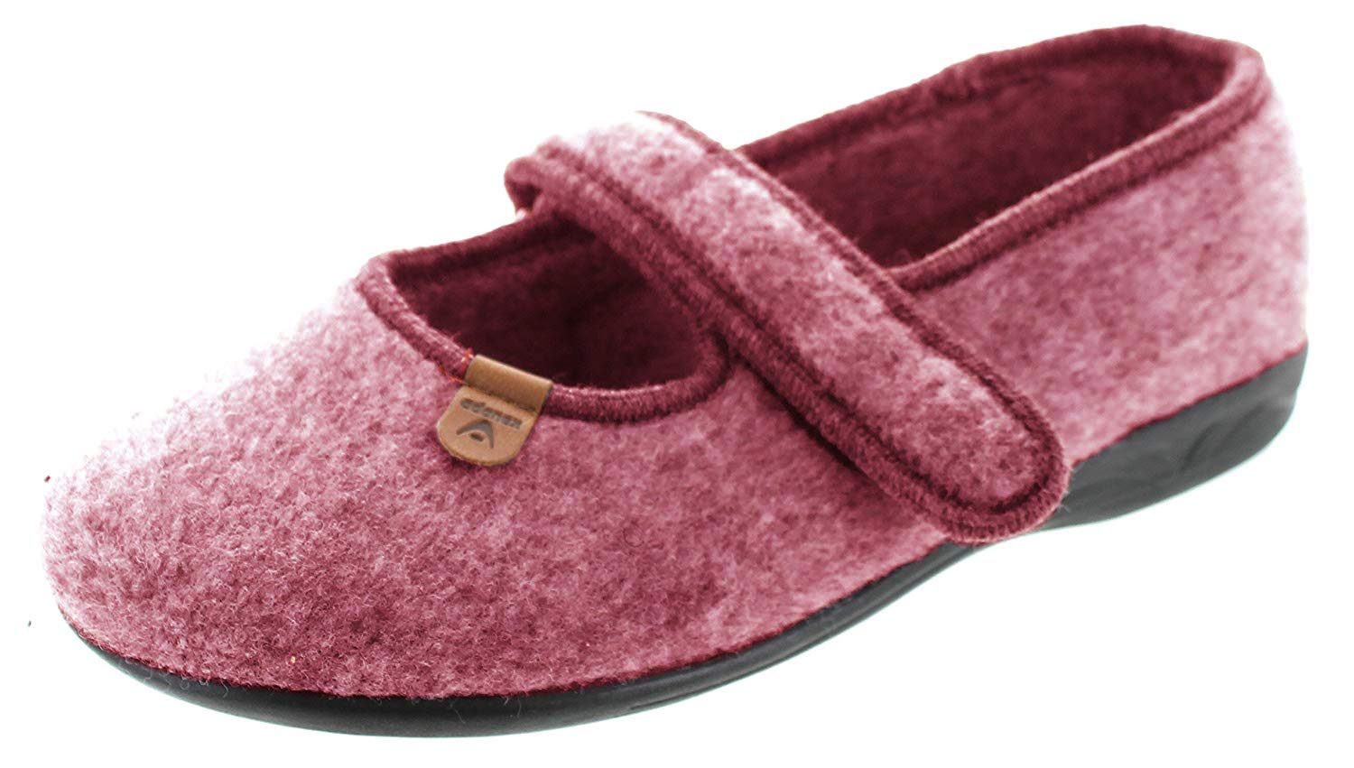 SC Home CollectionWomens Felt Closed Toe Mary Jane Slippers,Burgundy,40
