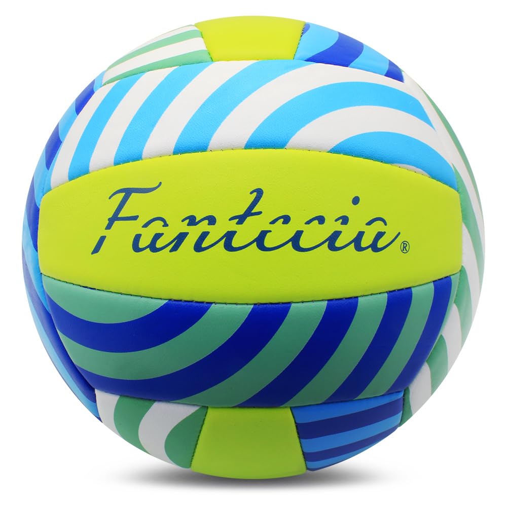 Ballon De Volleyball Fantecia Taille 5 Officiel Avec Pompe - Toucher Doux, Intérieur Extérieur Et Plage, Idéal Entraînement