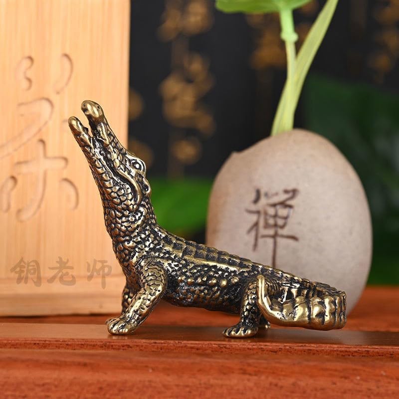 Figura de Cocodrilo de Latón 3 piezas miniatura 3