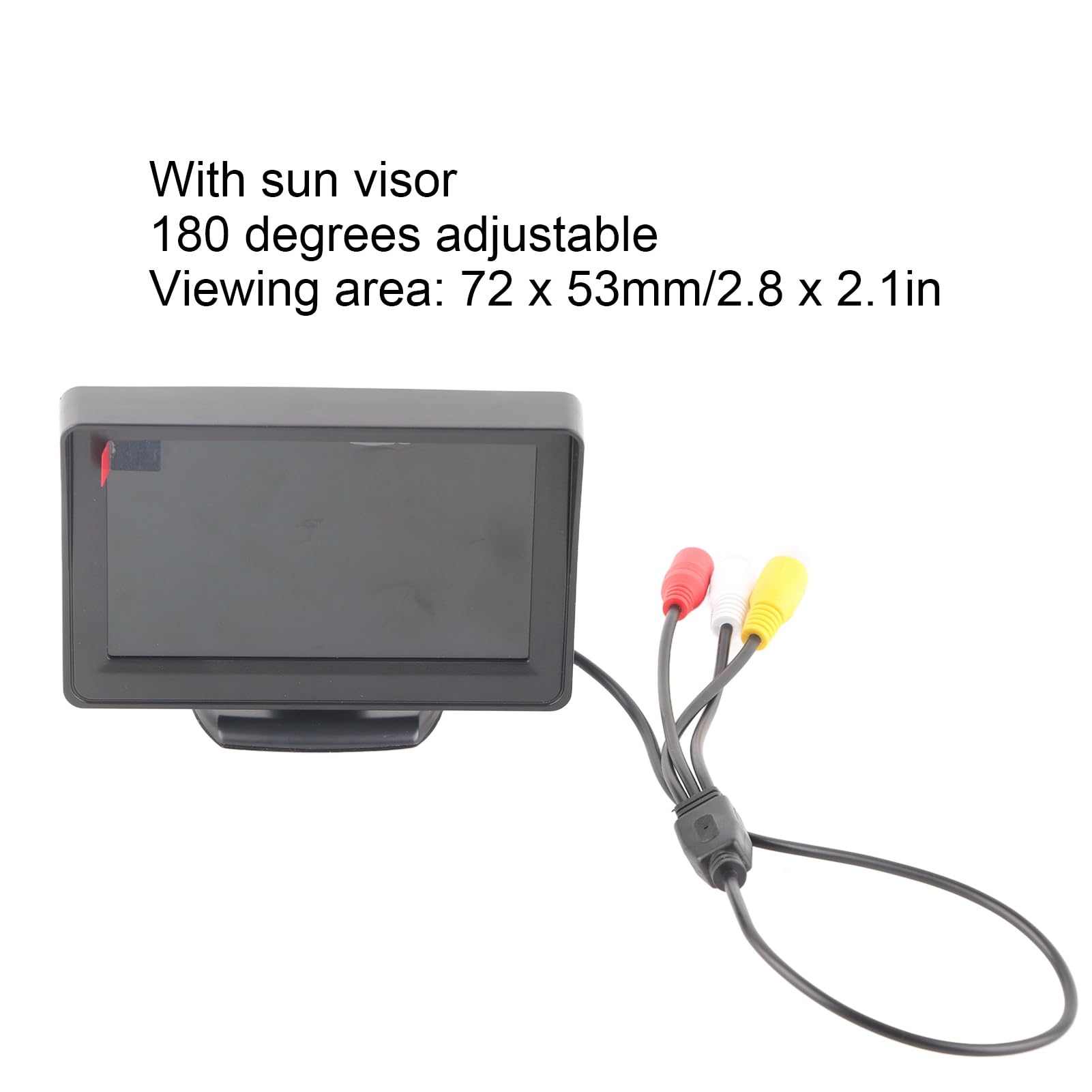 Moniteur de Voiture étanche avec Pare-, écran TFT 4,3 Pouces, Entrée Vidéo V1 V2 2 Voies, Compatible avec Caméra de Voiture, DVD, VCD, STB, Récepteur