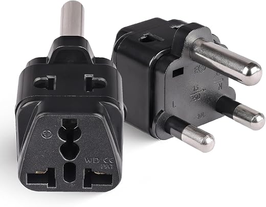 Orei India to South Africa, Botswana, Namibia &amp; More (Type M) Travel Adapter Plug - 2 in 1 - CE Certified - RoHS Compliant...