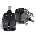 Orei India to South Africa, Botswana, Namibia & More (Type M) Travel Adapter Plug - 2 in 1 - CE Certified - RoHS Compliant - 2 Pack - Black Color (P21-10L-2PK) gallery image